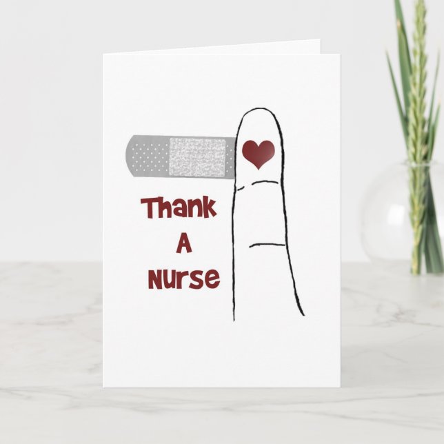Thank A Nurse Blank Greeting Card (Front)