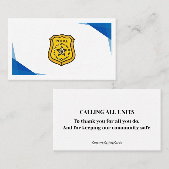 Thank A Policeman Calling Card (Front/Back)