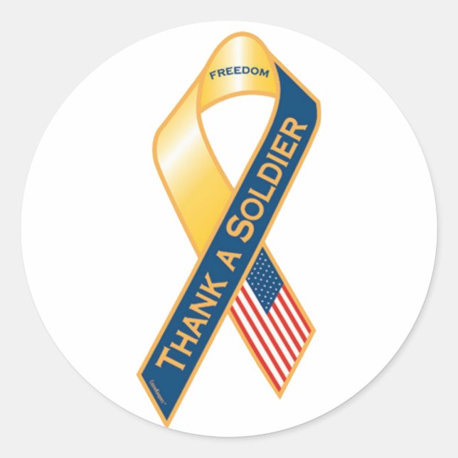 Thank A Soldier Classic Round Sticker (Front)