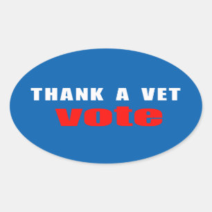 Thank A Vet Vote Oval Stickers
