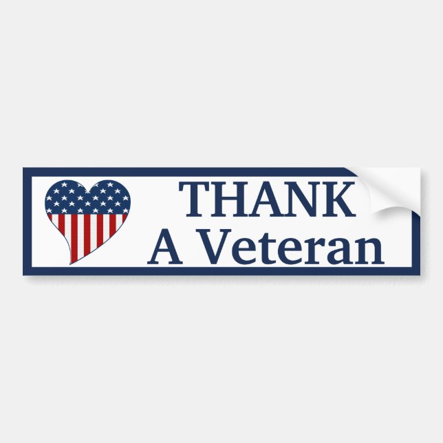 Thank a Veteran Bumper Sticker (Front)