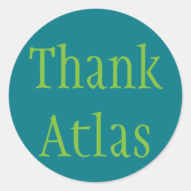 Thank Atlas Classic Round Sticker (Front)