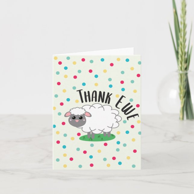 Thank Ewe - Funny Sheep Thank You Card (Front)