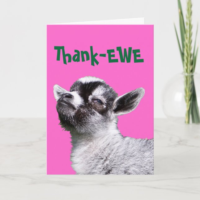 Thank-EWE Miniature Goat Card (Front)