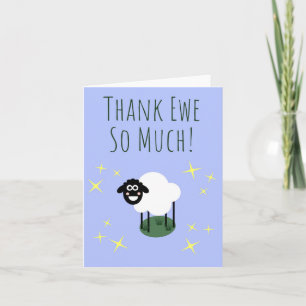 Thank Ewe So Much! - Sheep Pun Thank you card 