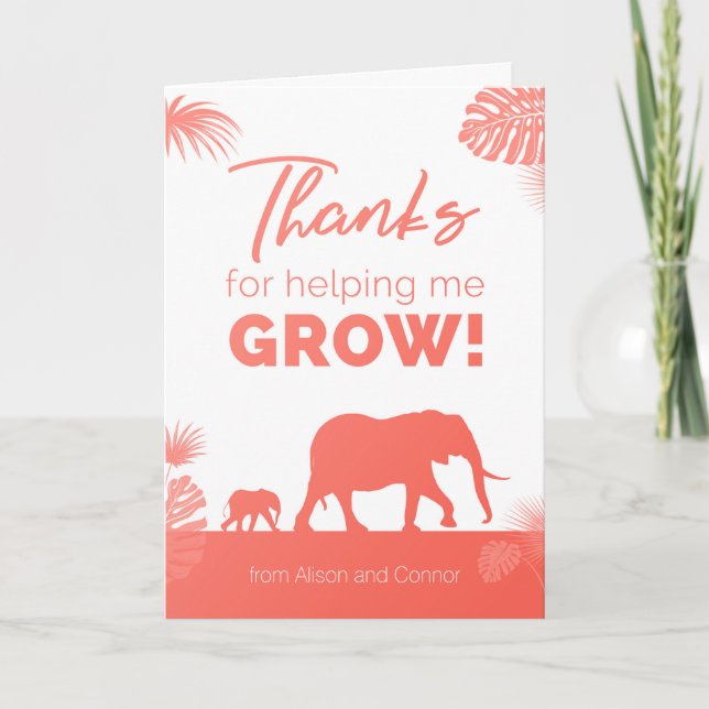 Thank for helping me grow! card (Front)