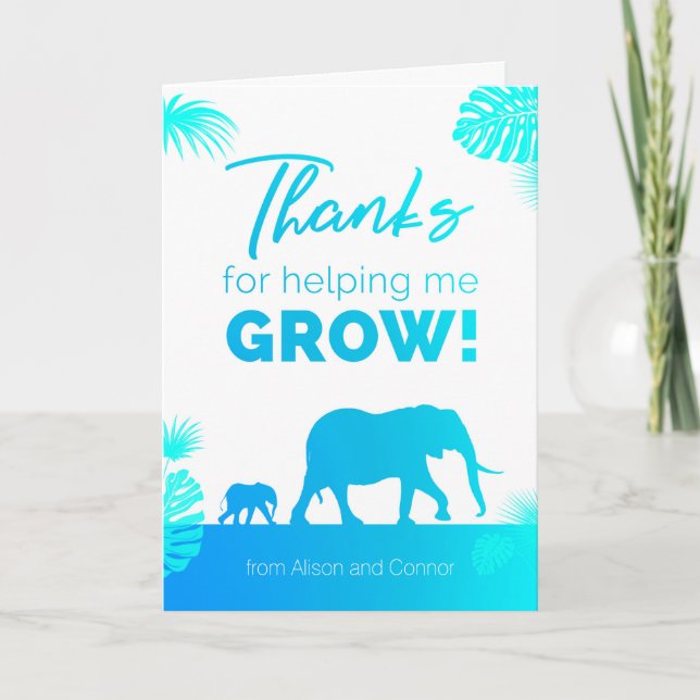 Thank for helping me grow! card (Front)