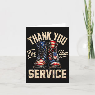 Thank for service patriotic military boots card