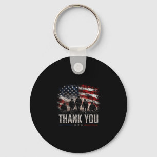 Thank for service patriotic military boots key ring