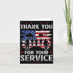 Thank For Service Veteran Military Memorial Day Card