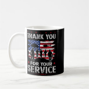 Thank For Service Veteran Military Memorial Day Coffee Mug