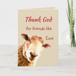 Thank God for Friends like you Fun Sheep Card