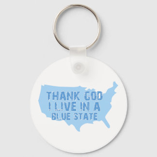 Thank God I Live In A Blue State Key Ring