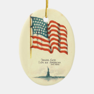 Thank God Im An American Flag Ornament
