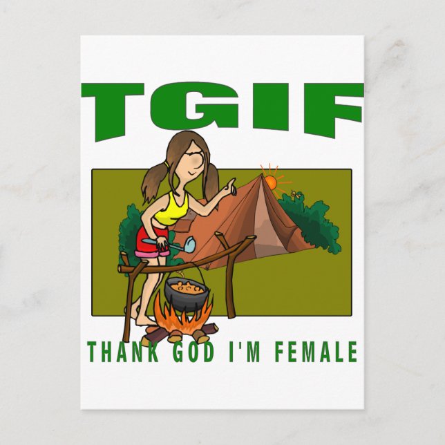Thank God I'm Female Postcard (Front)