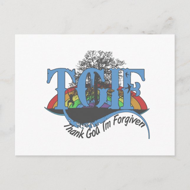 Thank God I'm forgiven TGIF Postcard (Front)