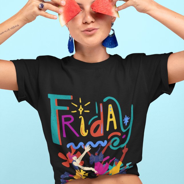 Thank God It's Friday | Funny Colourful Friday Mem T-Shirt (Creator Uploaded)