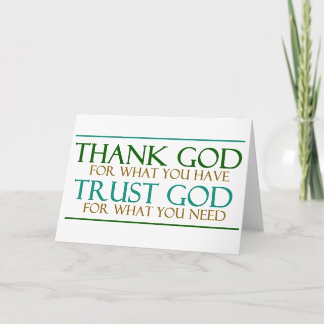 Thank God Trust God Thank You Card (Front)