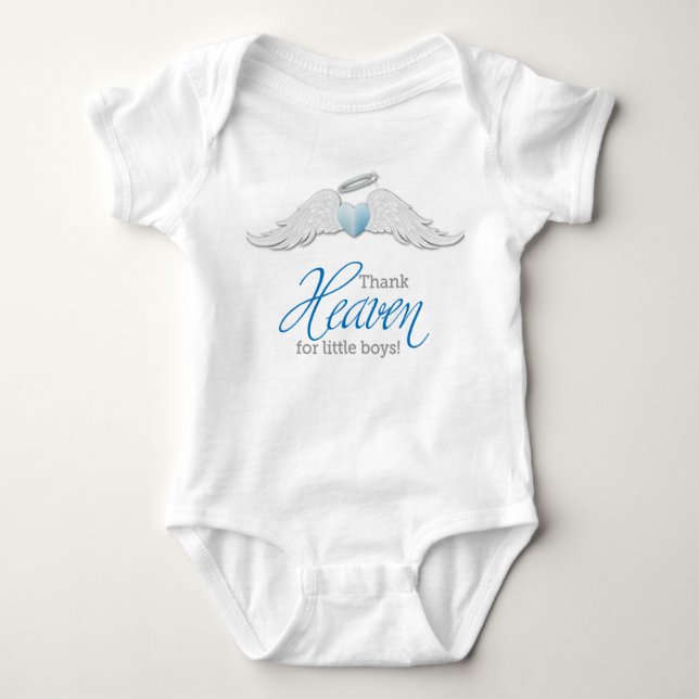 Thank Heaven for Little Boys Body Suit Baby Bodysuit (Front)