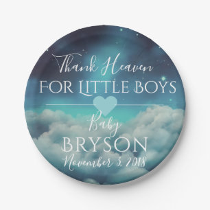 Thank Heaven for Little Boys  Clouds & Starry Sky Paper Plate