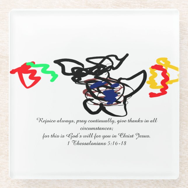 Thank jesus glass coaster (Front)