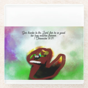 Thank jesus  glass coaster