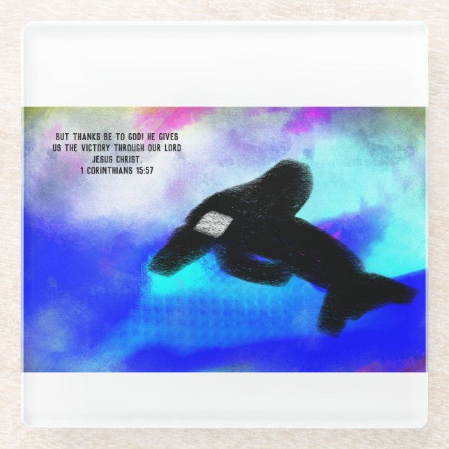 thank jesus  glass coaster (Front)