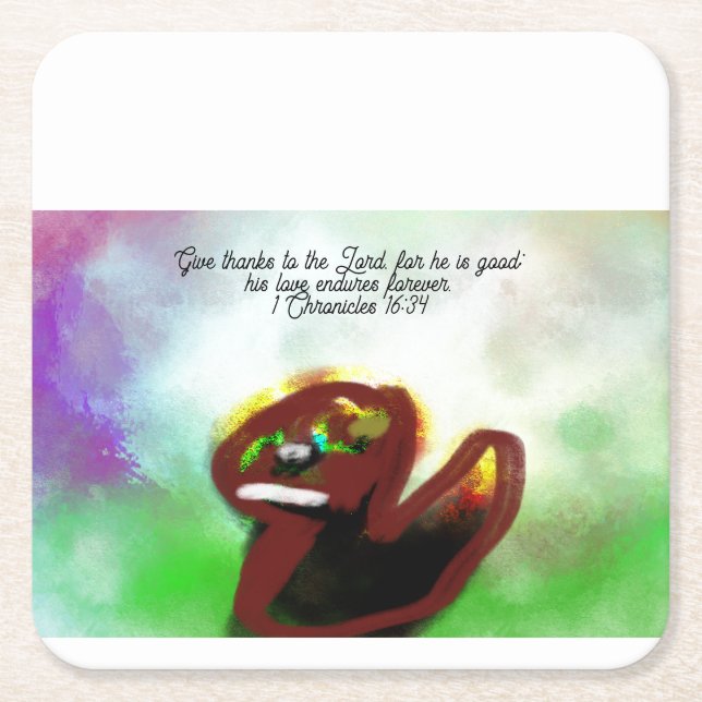 Thank jesus  square paper coaster (Front)