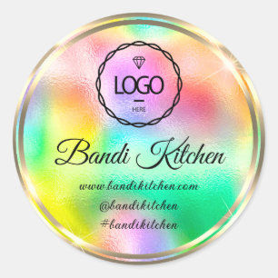 Thank Logo Kitchen Cooking Chef Online Shop Gold Classic Round Sticker