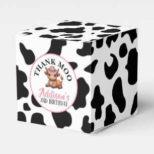 Thank Moo Baby Cow Print  Favour Box