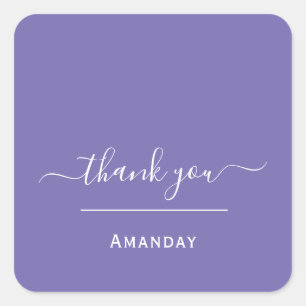 Thank Name Blue MinimalIsm Boutique Shop Square Sticker