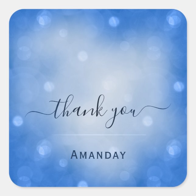 Thank Name Favour  Bridal Shower Wedding Sweet 16t Square Sticker (Front)