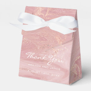 Thank Name Rose Gold Blush Pink Marble Favour Gift Favour Box