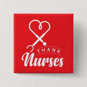 Thank Nurses 15 Cm Square Badge