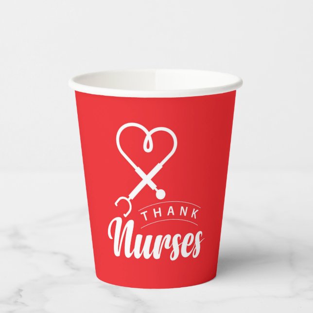 Thank Nurses Paper Cups (Left)