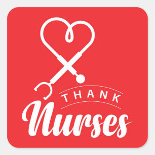 Thank Nurses Square Sticker