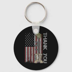 Thank patriotic memorial day 4th of july fl key ring