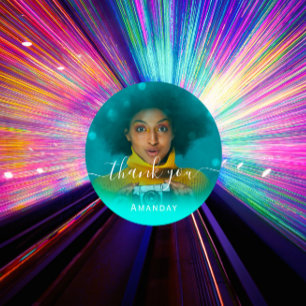 Thank Photo  Photo Bridal Sweet16 Graduate Party Classic Round Sticker