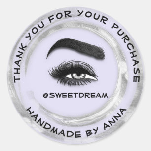 Thank Shopping Makeup Artist Lash Cleaner Purple Classic Round Sticker