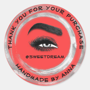 Thank Shopping Makeup Artist Lash Cleaner Red Classic Round Sticker