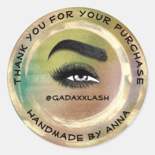 Thank Shopping Makeup Artist Lash Smoky Abstact Classic Round Sticker