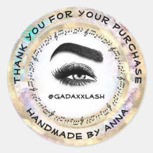 Thank Shopping Makeup Artist Lash Studio Music Classic Round Sticker
