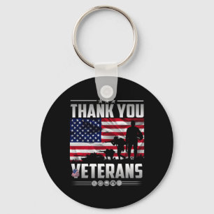 Thank Veterans Day Memorial Day Partiotic Military Key Ring