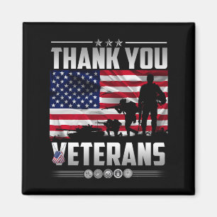 Thank Veterans Day Memorial Day Partiotic Military Magnet