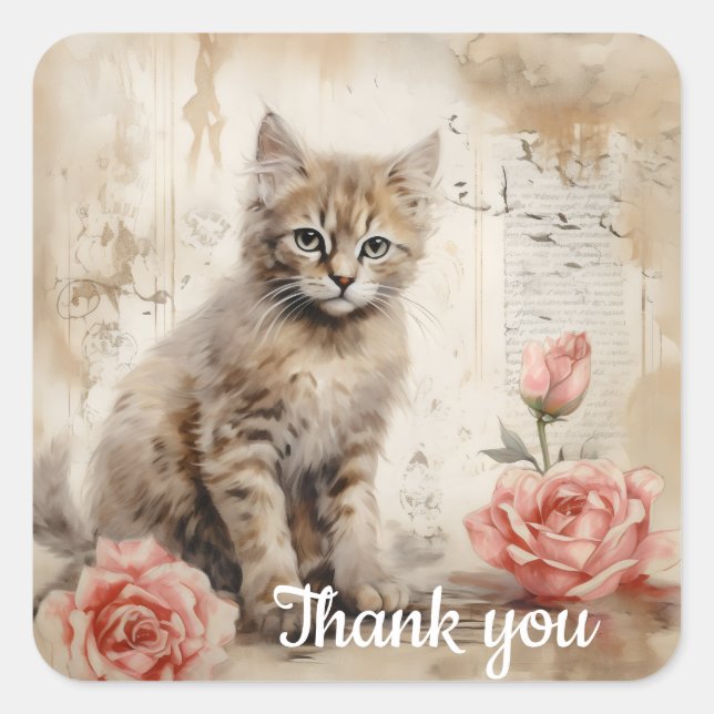 Thank you 13 square sticker (Front)