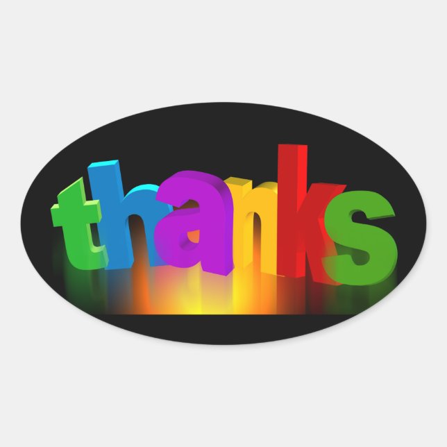 thank-you-140227 thank you letters thank you very oval sticker (Front)