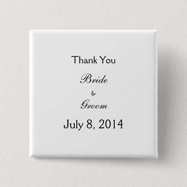 Thank You 15 Cm Square Badge (Front)