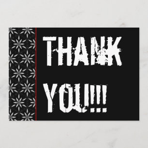 Thank You 16th Surprise Party Black White Red B Card