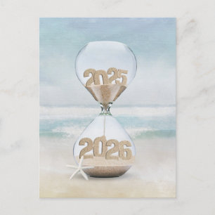 Thank You 2025 New Year Hourglass Holiday Postcard