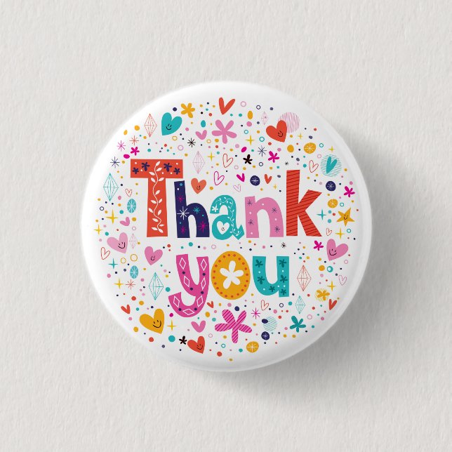 Thank You 3 Cm Round Badge (Front)